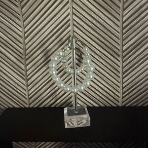 Elegant Pearl Hoop Earrings